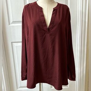 Ava & Viv Burgundy long sleeve blouse